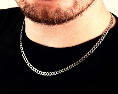 5mm 925 Cuban Chain White Gold