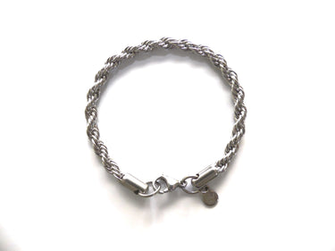 5mm Rope Chain Bracelet White Gold