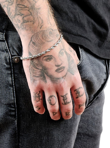 5mm Rope Chain Bracelet White Gold