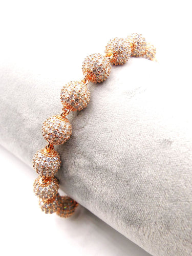 Iced Ball 10mm Gold Bracelet