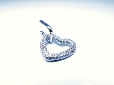 Iced Heart Charm White Gold Earrings.