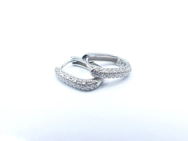 Iced CZ Hoop Earrings 925 – Elegant Sparkle in Every Angle