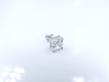 Square 6mm White Gold Plated Stud 925 Earrings