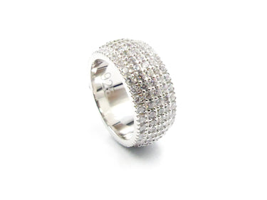 Jewelry Legend's Iced 5 Row White Gold Ring