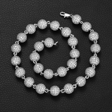 Iced Ball 10mm White Gold Chain