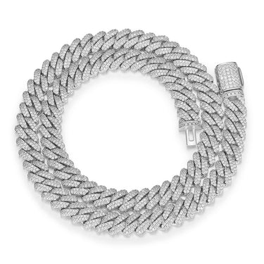 8mm Iced White Gold Cuban Chain