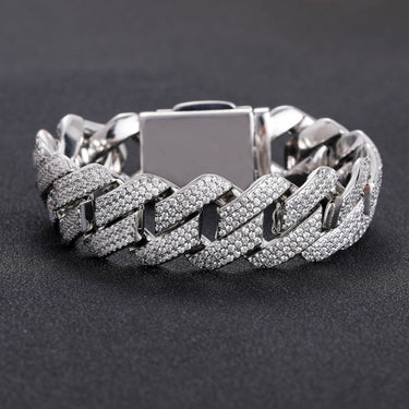 Cuban Link 20mm White Gold Bracelet
