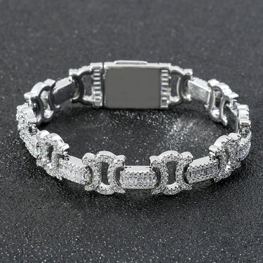 18k Gold Plated Iced Stylish 14mm Cuban Bracelet Urban Hip-Hop Man's or Woman's Jewellery