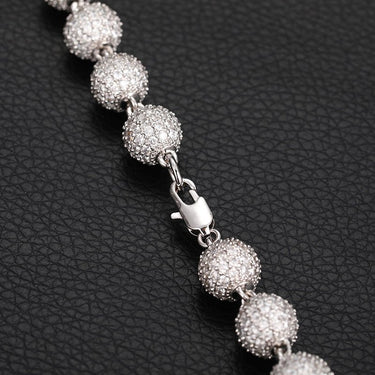 Iced Ball 10mm White Gold Chain
