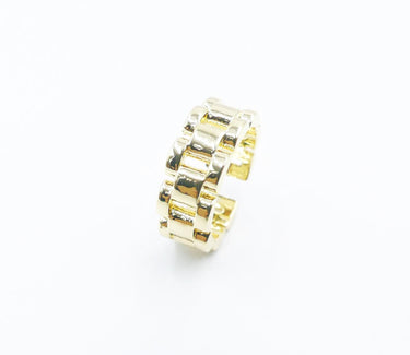 Gold Plated Cuban Adjustable Ring