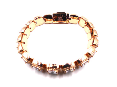 Rose Gold Cushions Bracelet with Cubic Zirconia, Stylish Man's or Woman's Accessories at Jewellery Legend