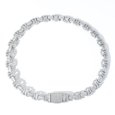 Stylized Cuban 14mm White Gold Iced Chain
