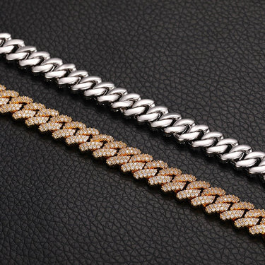 8mm Iced White Gold Cuban Chain