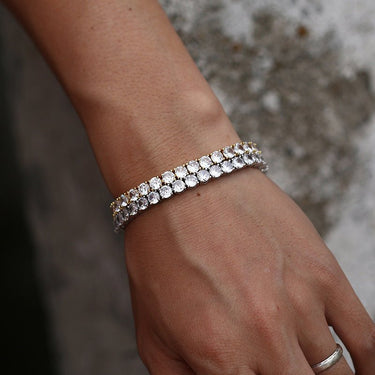 White Gold plated Tennis bracelet male female stylish accessory