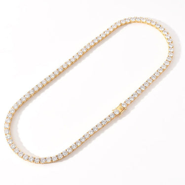 4mm White Gold Prong Tennis Chain