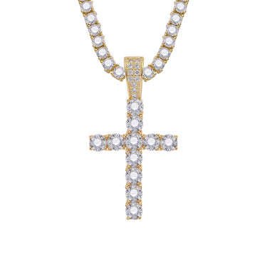 Gold plated cross pendant male or female jewelry