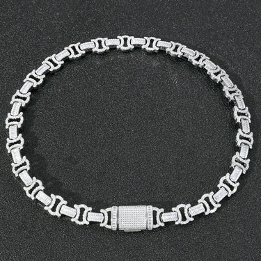 Stylized-Cuban 14mm White Gold Iced Chain